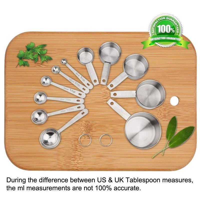 Accmor 11 Piece Stainless Steel Measuring Spoons Cups Set, Premium Stackable Tablespoons Measuring Set for Gift Dry Liquid Ingredients Cooking Baking - Image 3