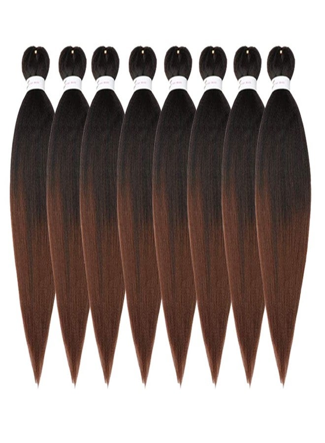 ShowCoco Pre-stretched Braiding Hair Extension Professional Braiding hair 12 Inch 8 Packs Hair Extensions For Braids Ombre Natural Black To Brown (12Inch,#1B/30) - Image 1