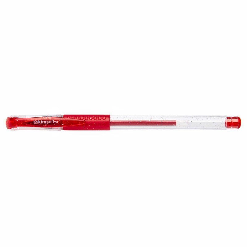 KingArt 400-12 Glitter Rollerball Gel Pens, 12 Sparkling Colors with Soft-Grip Comfort, XL Ink Cartridge - More Ink, Great for All Ages, Writing, Coloring, Doodling, Scrapbooking, Journaling & More - Image 2