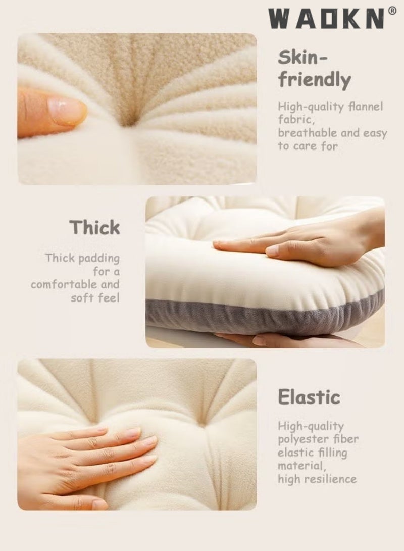 WAOKN "Integrated Waist Support Chair Cushion with Backrest,Integrated Seat & Back Crystal Velvet Chair Cushion, Thick PP Cotton Filled  Seat Pad, Double Non-Slip Fixing Straps,Machine Washable,High Elastic Filling Anti-Deform Chair Mat, Soft Comfort Cushion for Office, Dorm, Home, Car & Patio, pink 45*85*10cm
" - Image 3