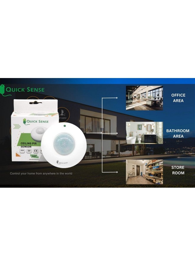 Quick Sense 360 Degree Plastic Ceiling PIR Motion Sensor Switch with LUX Sensor (White, 220V) - 6 Pieces Pack | Adjustable Time Delay | Smart Infrared Motion Detection for Automatic Lighting Control - Image 4