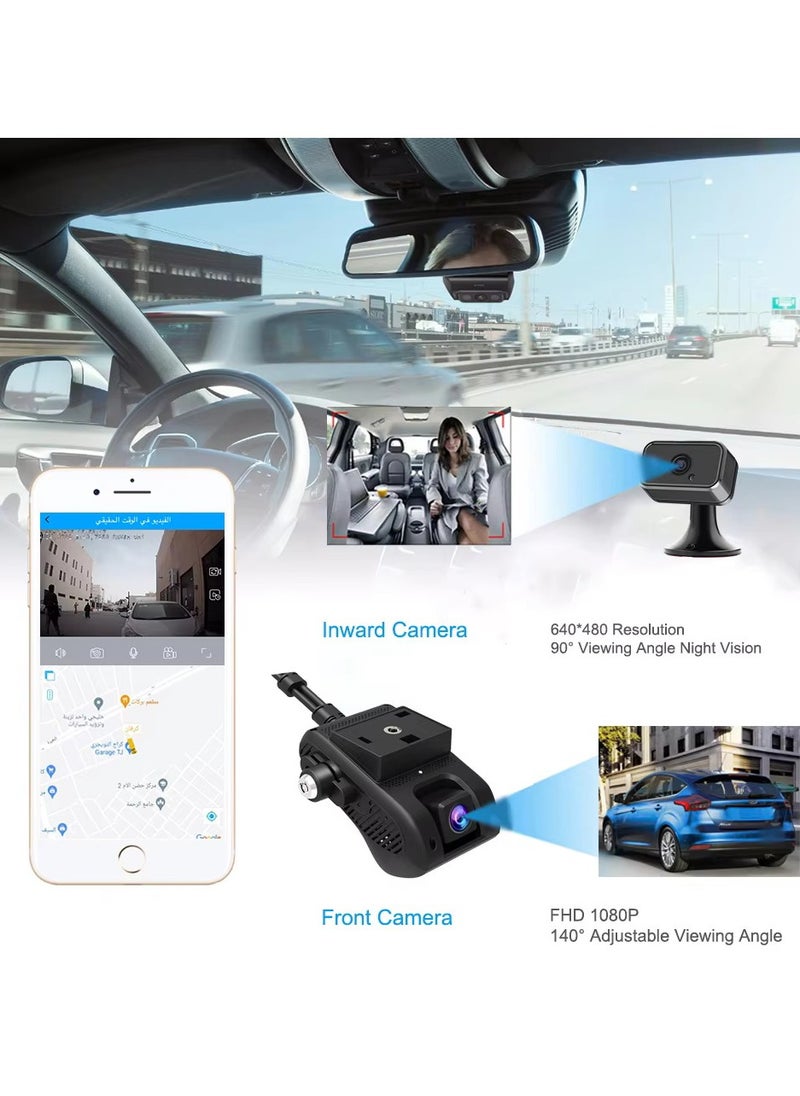 WINCA - JC400 Dashcam Front and Rear 4G WIFI Hotspot Inside Camera Live Stream Video PC Dual Car Record Car Camera Driving Recorder G-Sensor Loop Records - Image 1