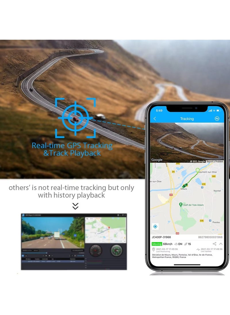 WINCA - JC400 Dashcam Front and Rear 4G WIFI Hotspot Inside Camera Live Stream Video PC Dual Car Record Car Camera Driving Recorder G-Sensor Loop Records - Image 1