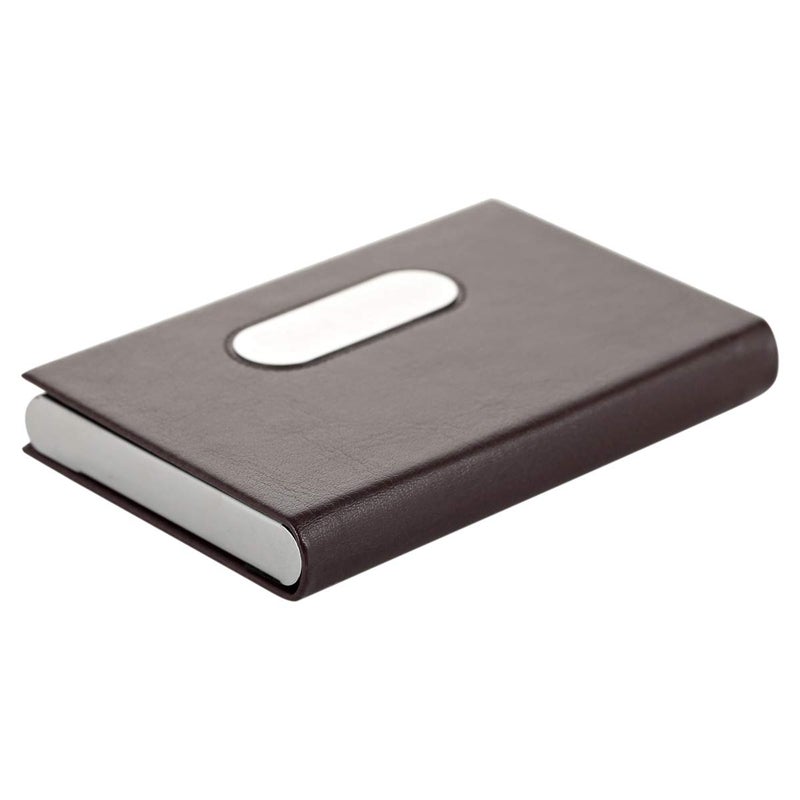 Goldedge Card Holder for Men - Leather, Brown - Image 3
