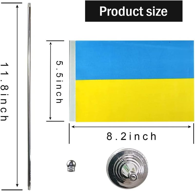 mflagperft Ukraine Flag Ukrainian Flags, Small Mini Ukrainian Desk Flag, Used for Table Office Classroom Home Patriotic Events Decorations - Image 2