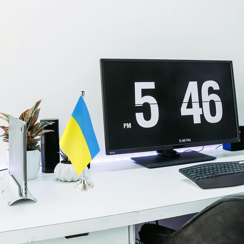 mflagperft Ukraine Flag Ukrainian Flags, Small Mini Ukrainian Desk Flag, Used for Table Office Classroom Home Patriotic Events Decorations - Image 5