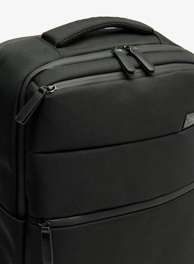 دوتشيني حقيبة ظهر رجالي سادة بأشرطة قابلة للتعديل وإغلاق بسحاب