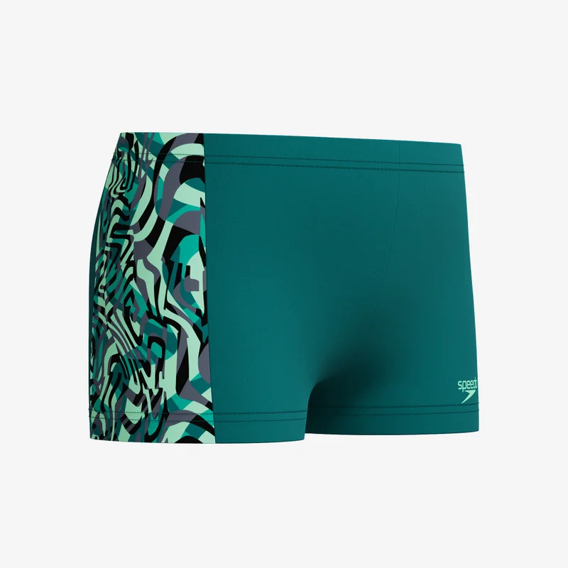 speedo Green Kids' Digital Panel Swimming Shorts  | Best Price UAE
