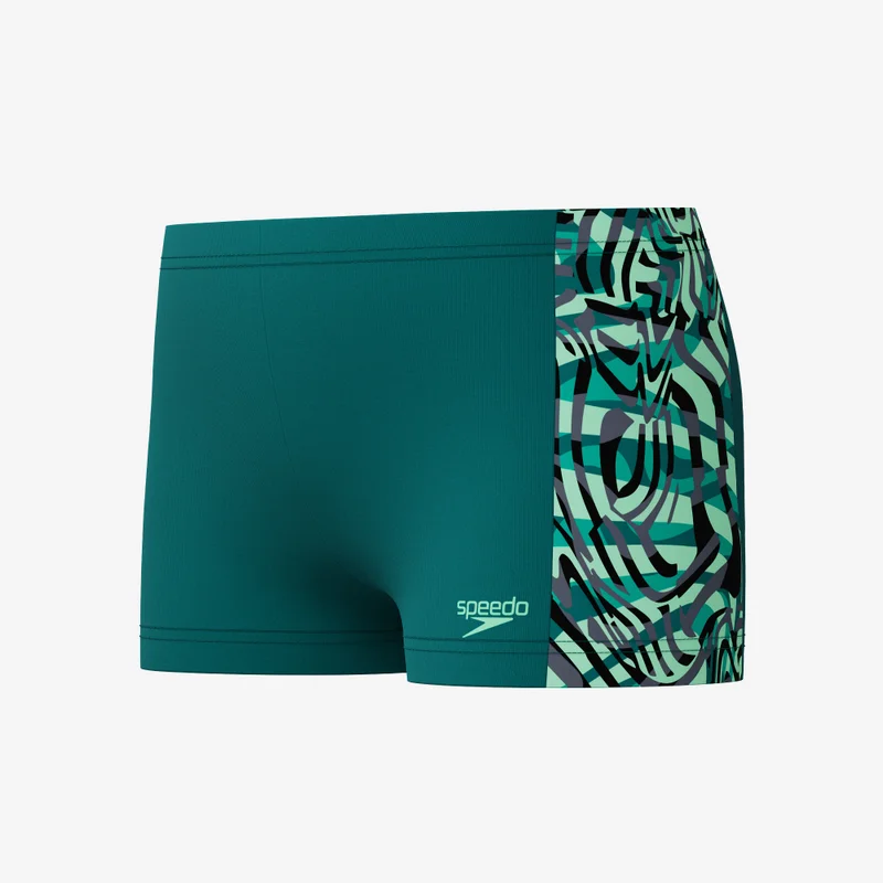 speedo Green Kids' Digital Panel Swimming Shorts  | Best Price UAE