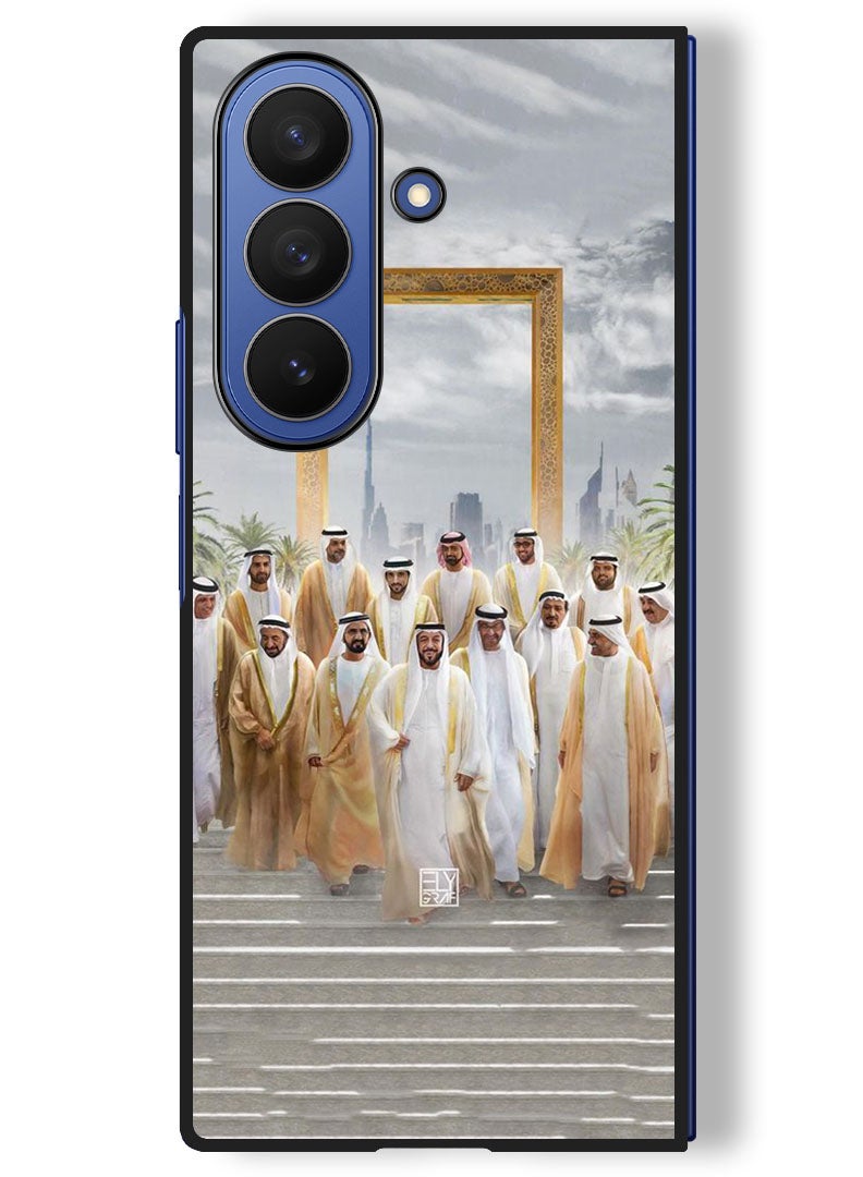 Theodor Case Compatible with Samsung Galaxy Z Fold 7 - 8 Inch Protection Shockproof Bumper Cover Dubai Rulers - Image 1