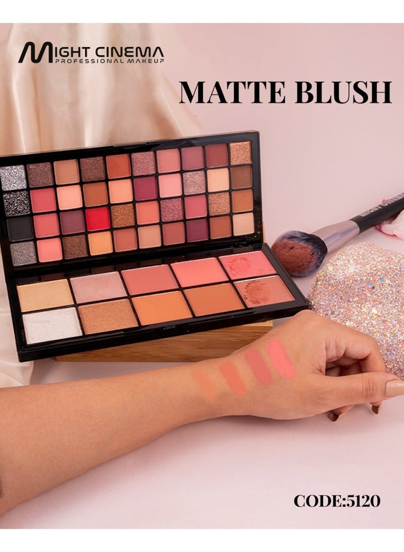 مايت سينما لوحة مايت سينما الجديدة... أساس مكياجكِ الشامل  تحتوي على 50 لونًا من:  ظلال عيون مطفية ولامعة  أحمر خدود مطفي ولامع بألوان ناعمة  هايلايتر لإشراقة طبيعية - Image 2