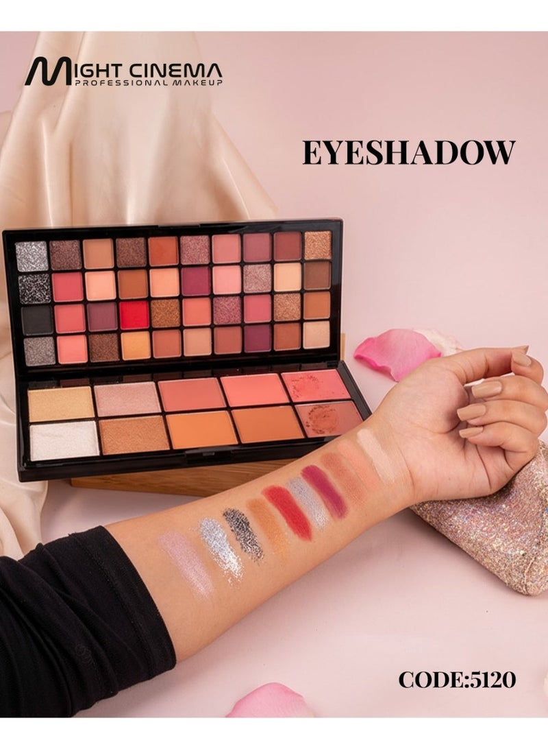 مايت سينما لوحة مايت سينما الجديدة... أساس مكياجكِ الشامل  تحتوي على 50 لونًا من:  ظلال عيون مطفية ولامعة  أحمر خدود مطفي ولامع بألوان ناعمة  هايلايتر لإشراقة طبيعية - Image 3