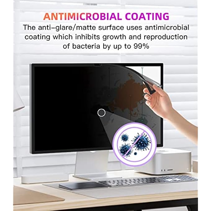 rayihni PRIVACY SCREEN FOR IMAC 24 INCH 2021/2023/2024 (M1/M3/M4 CHIP), REUSABLE & REMOVABLE, PRIVACY FILTER FOR IMAC ALL-IN-ONE DESKTOP COMPUTER AND ANTI-GLARE PROTECTOR - Image 3