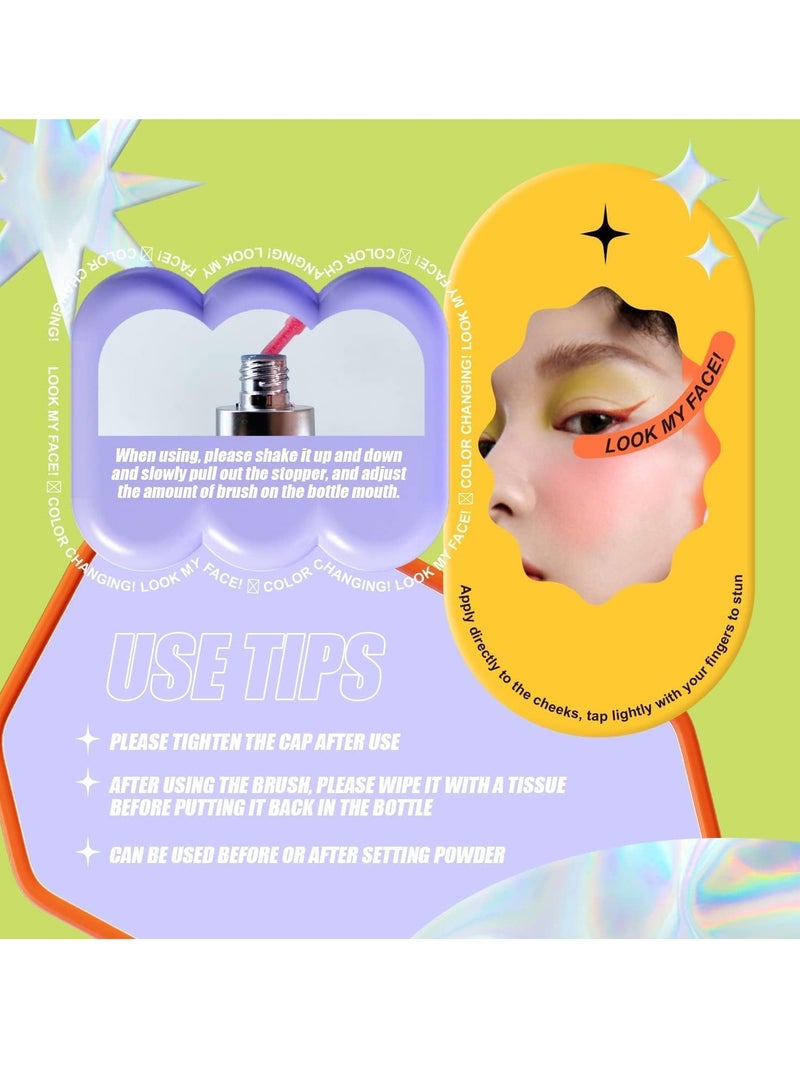 SYOSI Liquid Blush Color Changing Cheek Rouge Blush for Cheeks Glossy Shiny Finish Water-Based Color Pigments Rouge Stick Natural Matte Natural-Looking Soft Blush Liquid Waterproof Lightweight - Image 4