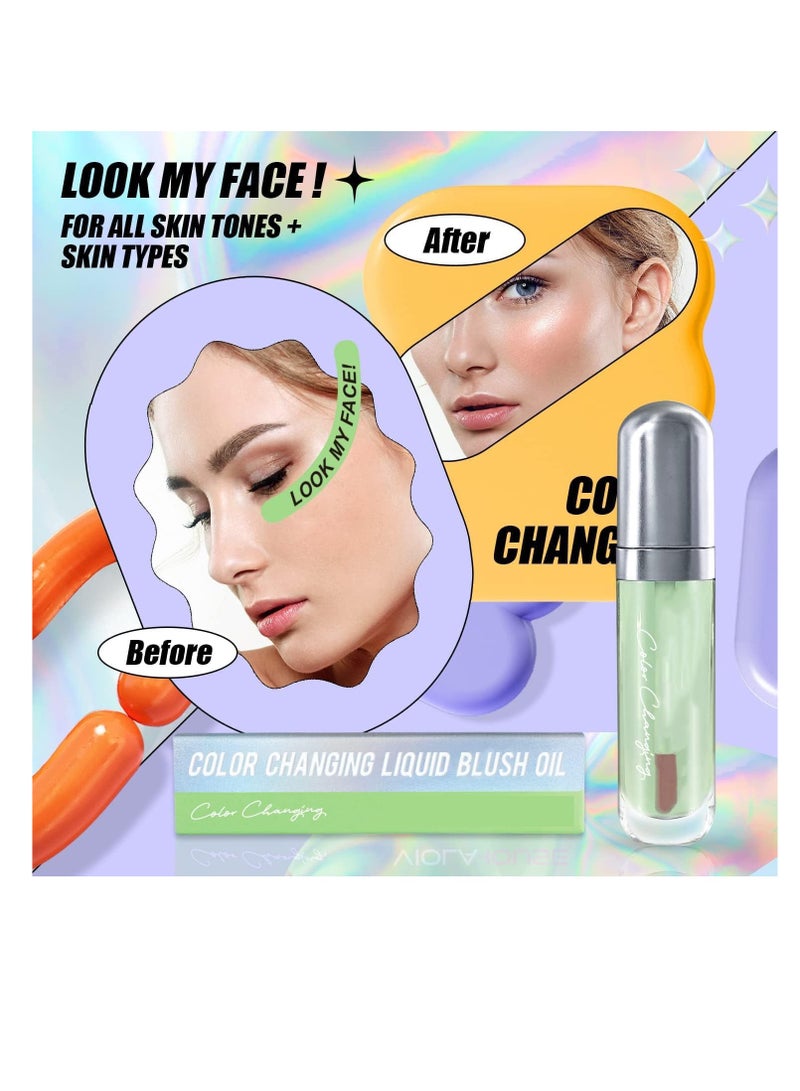 SYOSI Liquid Blush Color Changing Cheek Rouge Blush for Cheeks Glossy Shiny Finish Water-Based Color Pigments Rouge Stick Natural Matte Natural-Looking Soft Blush Liquid Waterproof Lightweight - Image 3