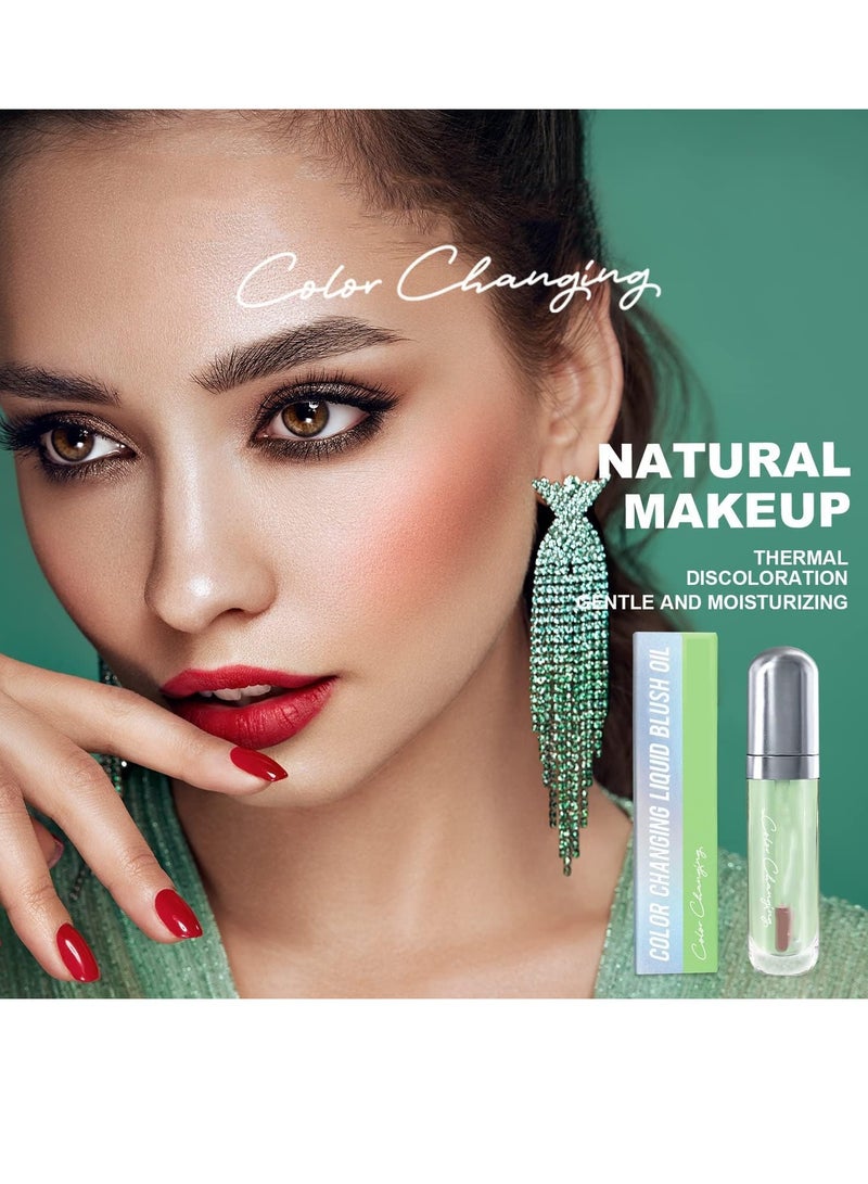 SYOSI Liquid Blush Color Changing Cheek Rouge Blush for Cheeks Glossy Shiny Finish Water-Based Color Pigments Rouge Stick Natural Matte Natural-Looking Soft Blush Liquid Waterproof Lightweight - Image 5