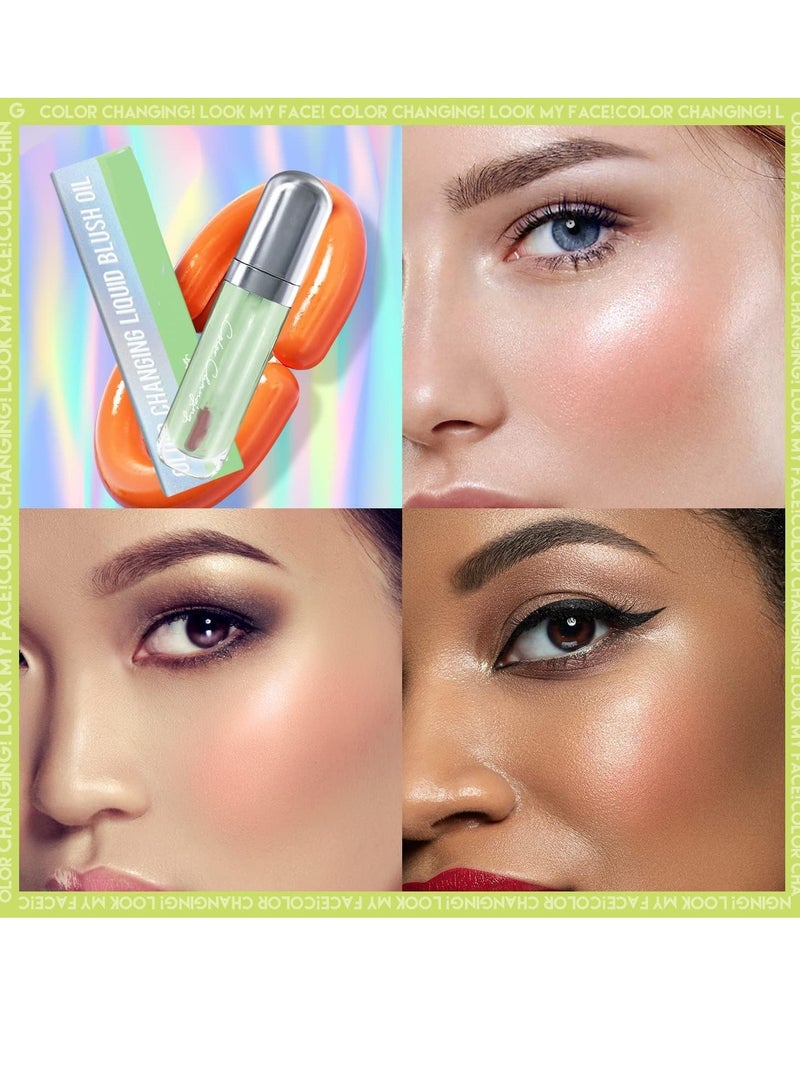 SYOSI Liquid Blush Color Changing Cheek Rouge Blush for Cheeks Glossy Shiny Finish Water-Based Color Pigments Rouge Stick Natural Matte Natural-Looking Soft Blush Liquid Waterproof Lightweight - Image 2