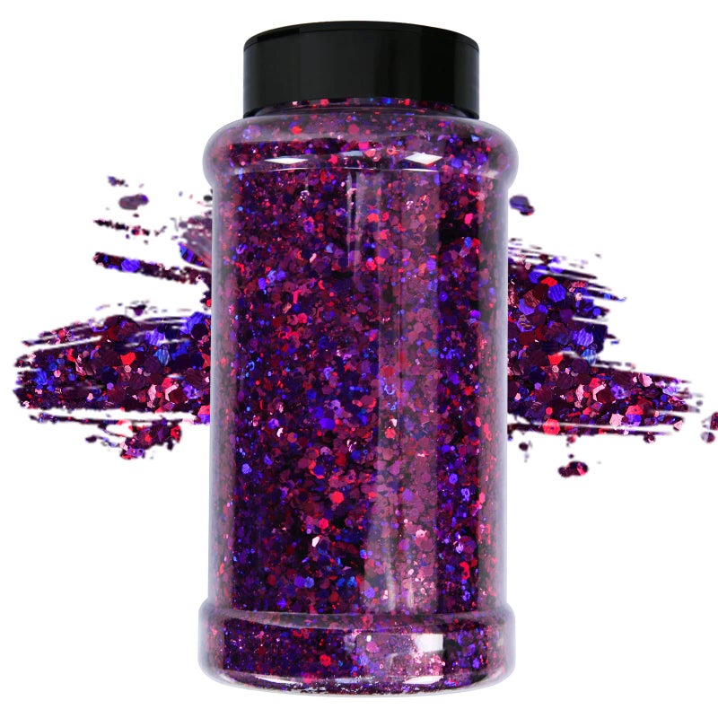 غليتر هولوجرافيك بنفسجي 1 باوند 16 أونصة مزيج غليتر ضخم بالجملة للحرف الفنية والتجميل وزينة المهرجانات