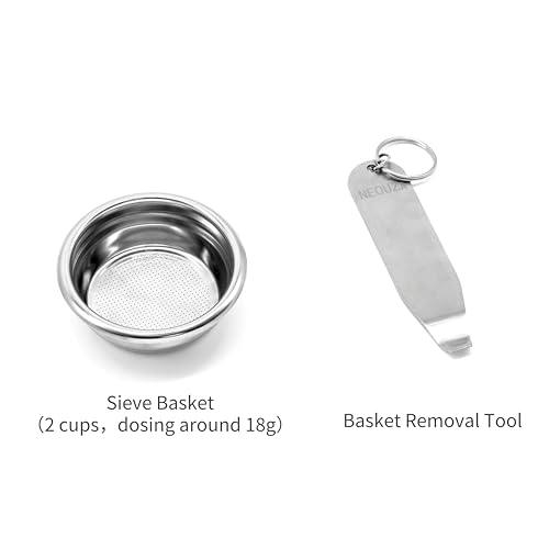 NEOUZA 58mm Three Ears Portafilter for Espresso Coffee Machine Compatible with EGF03 Breville Sage Barista Max,Double Spouts,Non-pressurized Basket,Basket Removal Tool - Image 3