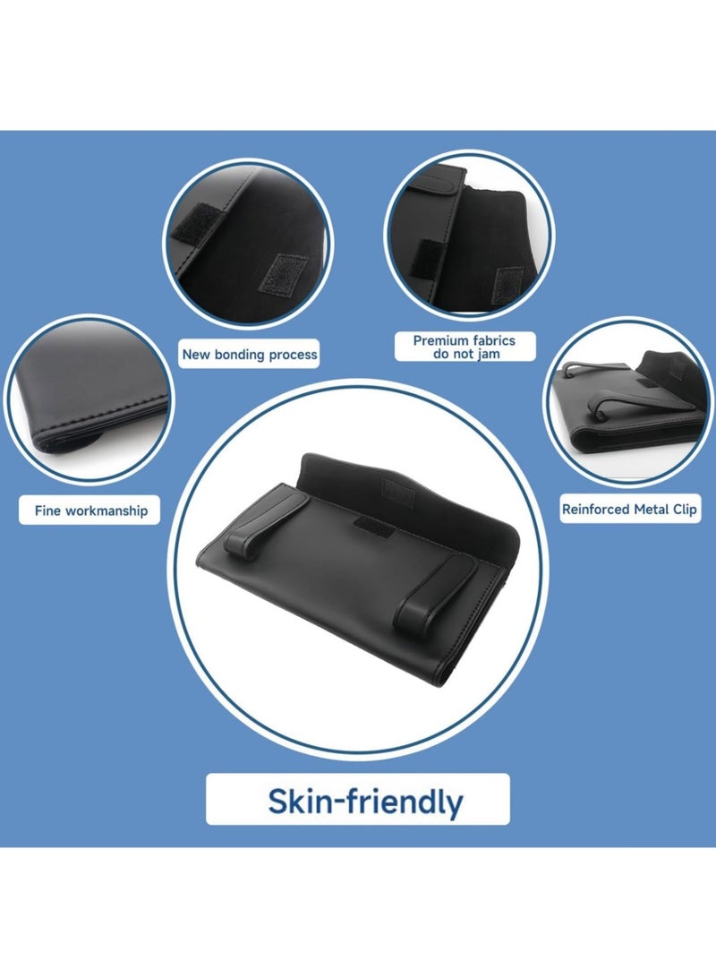 Reema Tissue Box Holder for Car  PU Car Napkin Case, Hanging Paper Towel Clip, PU Leather Paper Carton, Mask Holder for Car,Black - Image 3