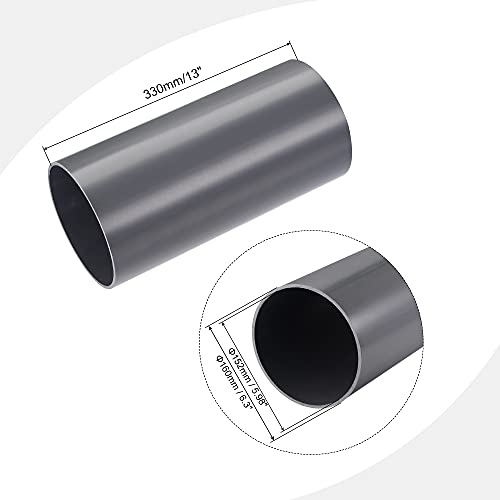 MECCANIXITY أنبوب PVC صلب دائري للأنابيب والتجهيزات 6" ID 13" الطول رمادي عالي التأثير لأنابيب المياه والحرف اليدوية - Image 2