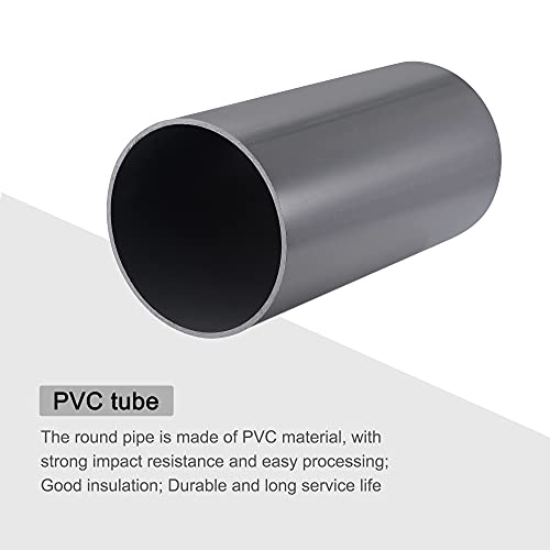 MECCANIXITY أنبوب PVC صلب دائري للأنابيب والتجهيزات 6" ID 13" الطول رمادي عالي التأثير لأنابيب المياه والحرف اليدوية - Image 4