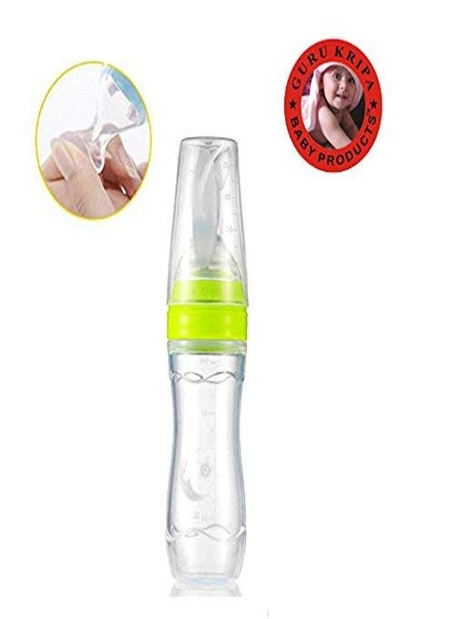 Heights Silicone Squeeze Food Feeder with Plastic Spoon (Green) - Image 3
