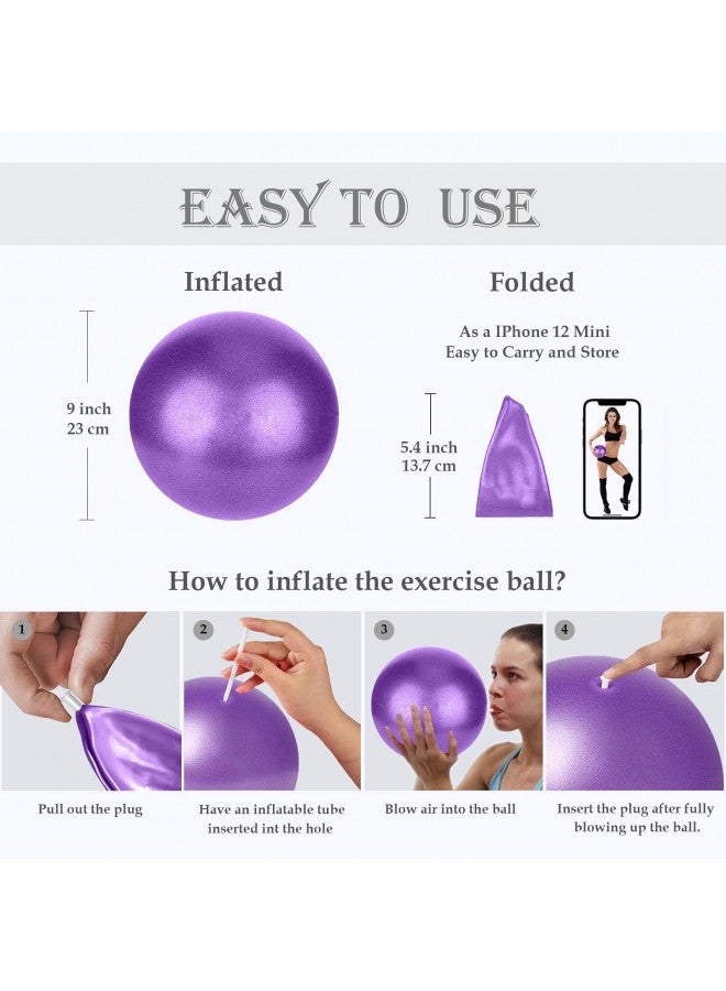 Goonidy Small Pilates Ball, Therapy Mini Workout Core 9 Inch Exercise Bender Pilates, Yoga, Workout, Bender, Training and Physical Therapy, Improves Balance - Image 3