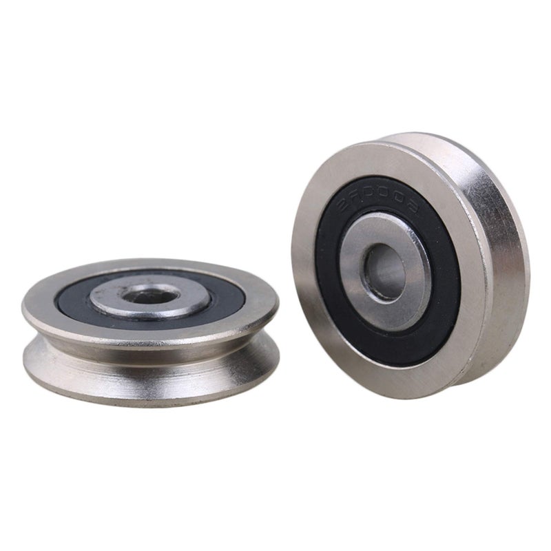 CNBTR CNBTR V-Type Guide Pulley Rail Ball Bearings Wheel 6000RS Deep 6x30x8mm Pack of 2  - Image 2