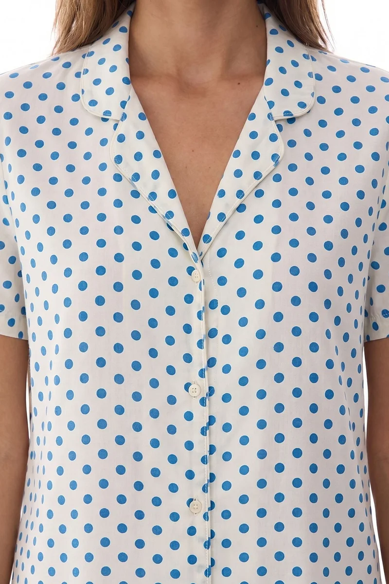 بنتي PENTI Polka Dot Short Sleeve Shirt Shorts Pajama Set