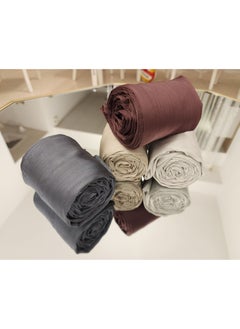 Maple's Pleated Muna Satin Hijab (Pack Of 4pcs)  - Image 1