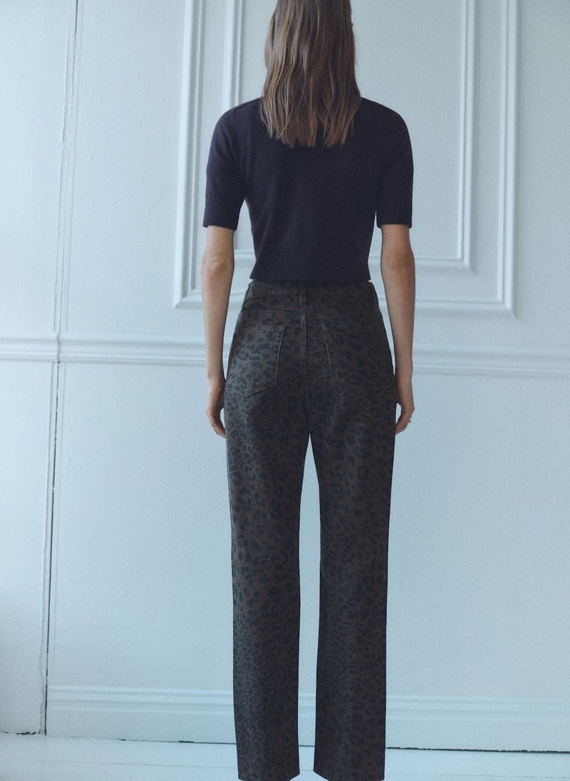 MANGO Leopard-Print Straight Jeans  - Image 2
