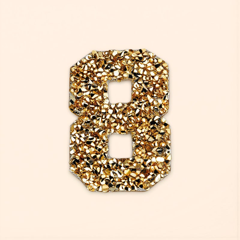 Scratch Resistant Number Iron On Patches Rhinestone 0-9 - Image 5