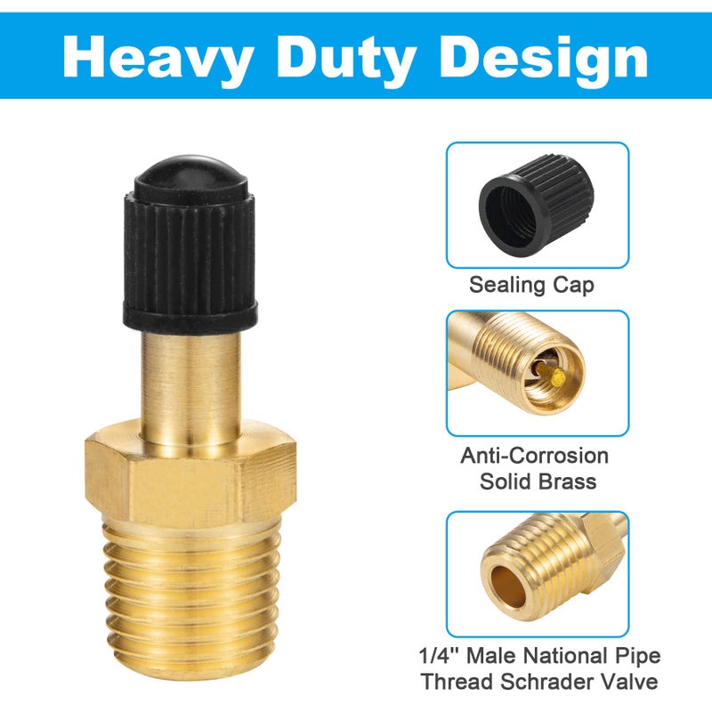 Breezliy 1/4" Inflation Schrader Valve with Push to Connect for 1/4" OD Air Line Tubing and Air Spring Suspension for Semi Truck Trailer Tractor - Image 4