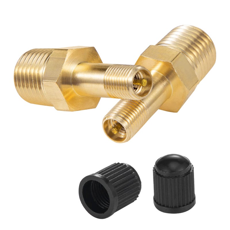 Breezliy 1/4" Inflation Schrader Valve with Push to Connect for 1/4" OD Air Line Tubing and Air Spring Suspension for Semi Truck Trailer Tractor - Image 2