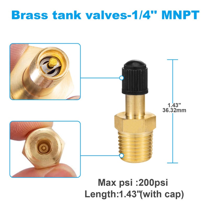 Breezliy 1/4" Inflation Schrader Valve with Push to Connect for 1/4" OD Air Line Tubing and Air Spring Suspension for Semi Truck Trailer Tractor - Image 5
