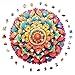 Mys Aurora Unique Wooden Jigsaw Puzzles Flower Mandala 500 Pcs King Size 165 x 164 Luxurious Shaped Wood Puzzle Beautiful Package Best Gift for Adults and Kids Family Game - Image 4