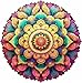 Mys Aurora Unique Wooden Jigsaw Puzzles Flower Mandala 500 Pcs King Size 165 x 164 Luxurious Shaped Wood Puzzle Beautiful Package Best Gift for Adults and Kids Family Game - Image 2