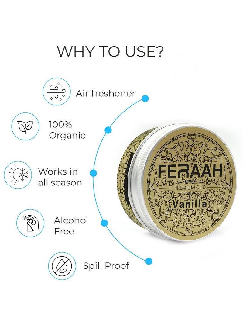 معطر جو برائحة الفانيليا من سلسلة عود من فراه، 42 جم - رائحة عضوية فاخرة للمنزل والسيارة والمكتب - يدوم حتى 60 يومًا - Image 4