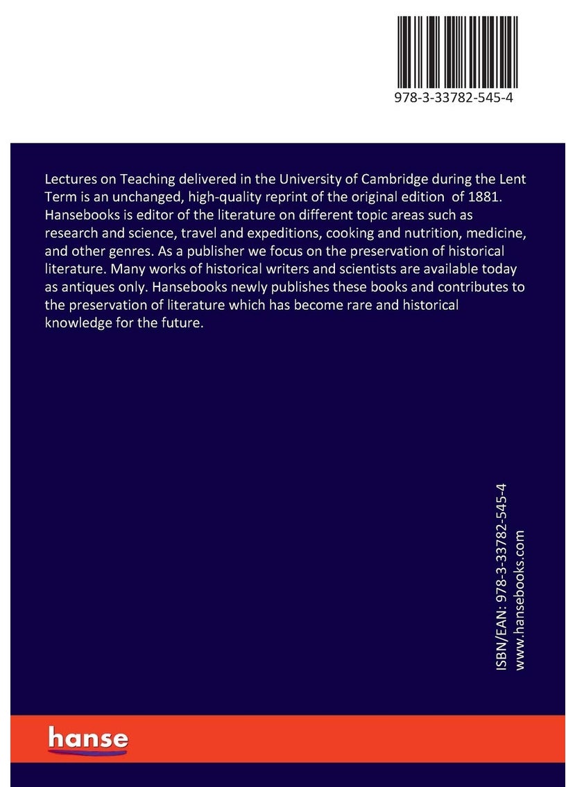 Lectures on Teaching delivered in the University of Cambridge during the Lent Term  - Image 2
