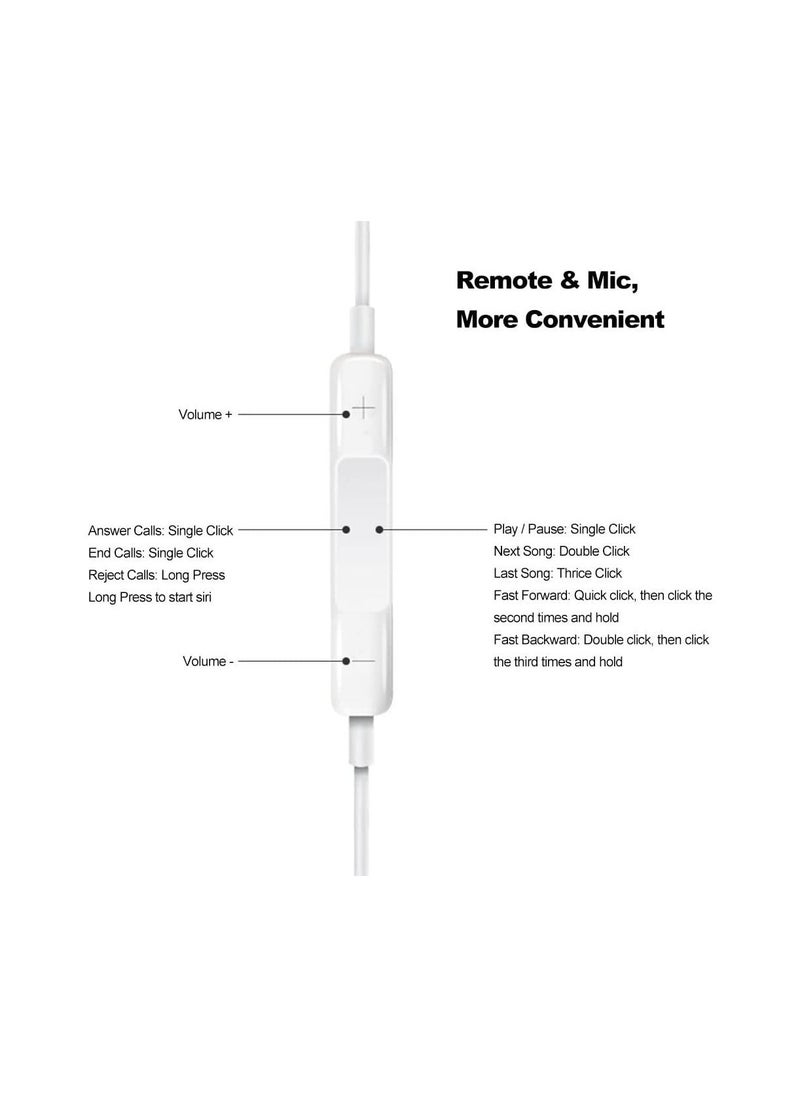 Headphone Wired for iPhone 13 Built-in Microphone & Volume Control