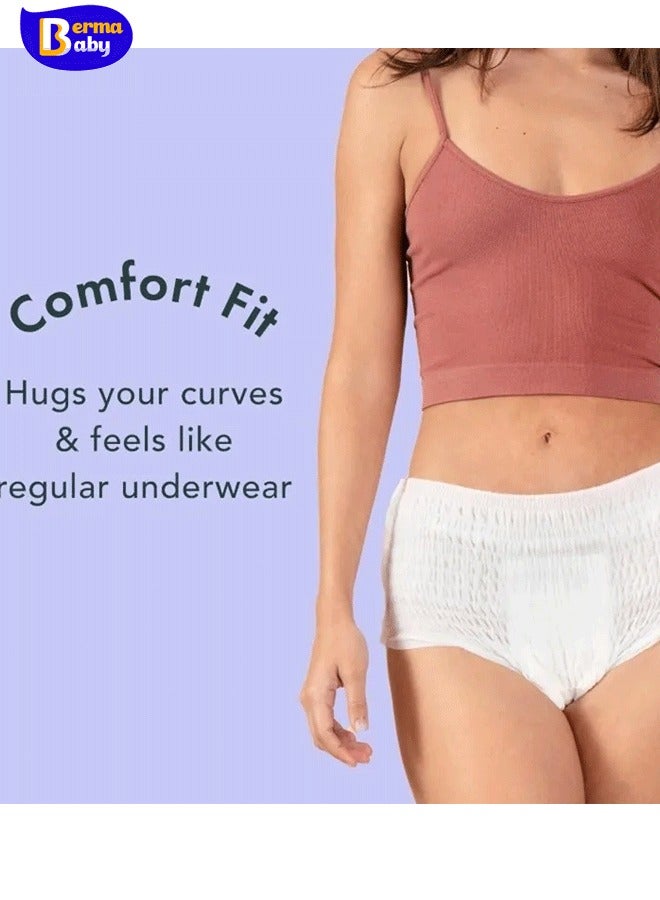 Berma Baby Women's disposable menstrual pants 100% cotton disposable maternity underwear, 5-pack disposable travel daily underwear, ultra-thin breathable menstrual pants, period pants, large size, soft and skin-friendly - Image 4