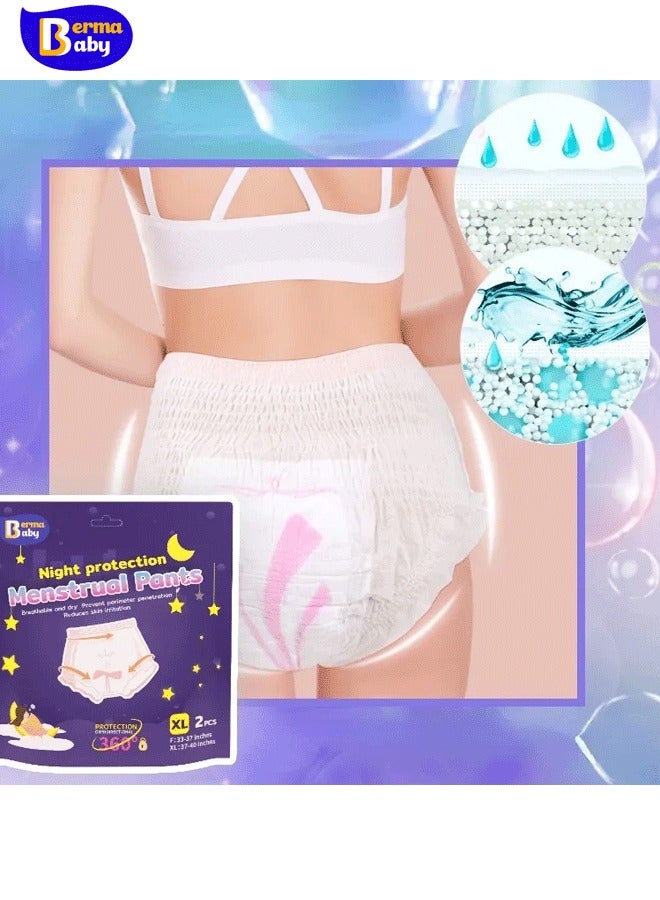 Berma Baby Women's disposable menstrual pants 100% cotton disposable maternity underwear, 5-pack disposable travel daily underwear, ultra-thin breathable menstrual pants, period pants, large size, soft and skin-friendly - Image 2