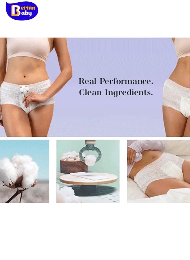 Berma Baby Women's disposable menstrual pants 100% cotton disposable maternity underwear, 5-pack disposable travel daily underwear, ultra-thin breathable menstrual pants, period pants, large size, soft and skin-friendly - Image 5