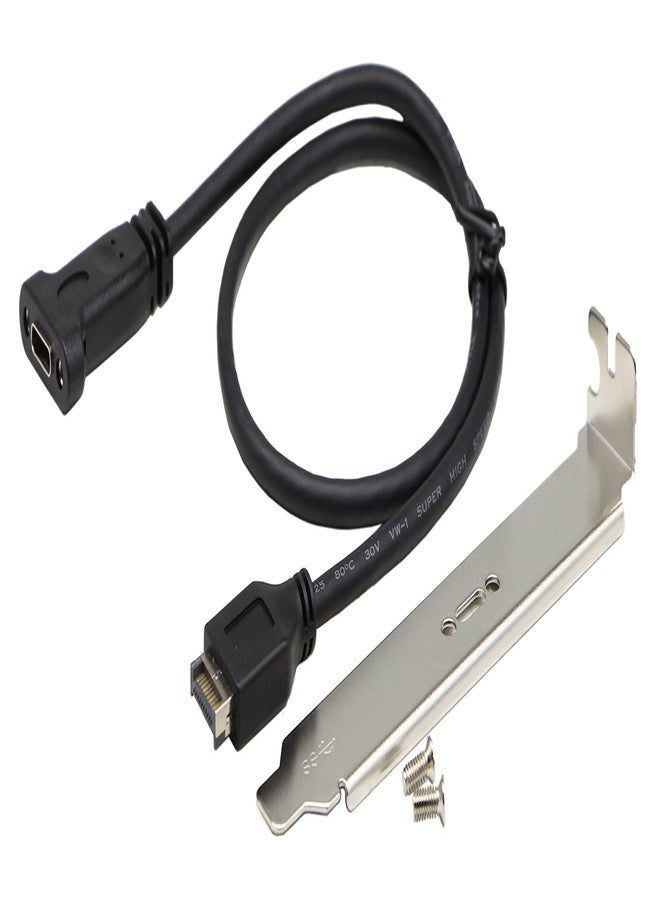 zdyCGTime(50cm Type E Male USB 3.1 Front Panel Header to USB-C Type-C Female Extension Cable with Panel Mount Screw - Image 1