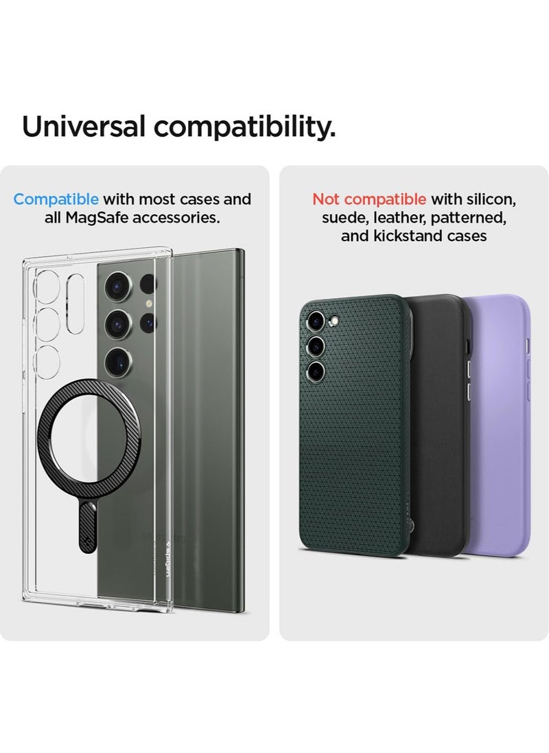 Spigen One Tap Magnetic Ring Plate (MagFit) MagSafe compatible Adapter Sticker with EZ-Fit kit Strong 1100 Gauss Magnet [Convert Non-MagSafe Case to MagSafe Compatible] - Carbon  - Image 2