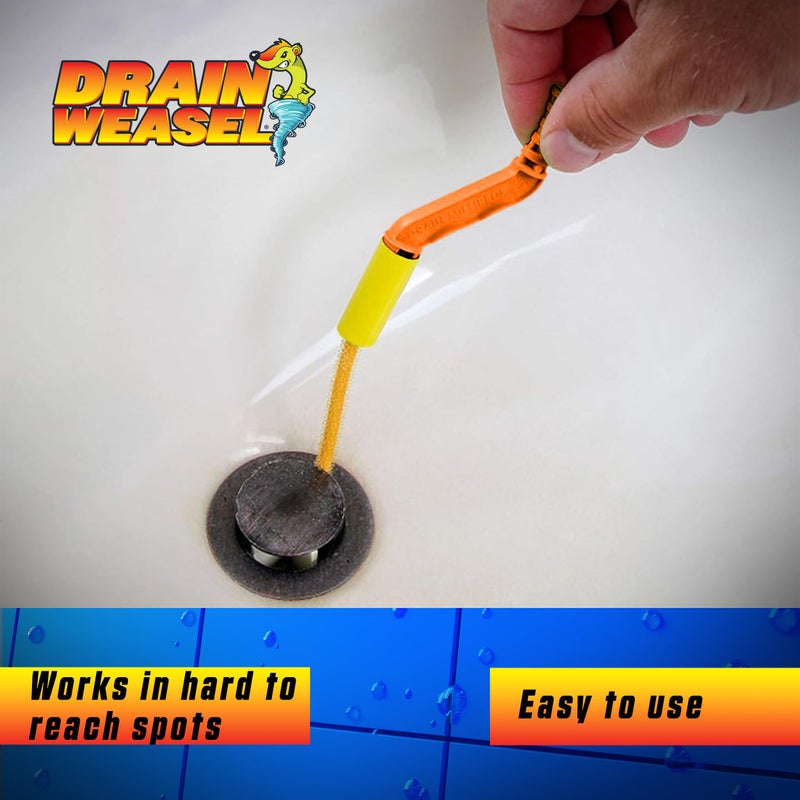 FlexiSnake Drain Weasel Sink Snake Hair Clog Remover Tool Kit, Sink, Pipe, Bathroom, Bathtub Drain Cleaner, 18-inch Long, Flexible, Made in The USA, 1 Wand and Removable Handle - Image 5