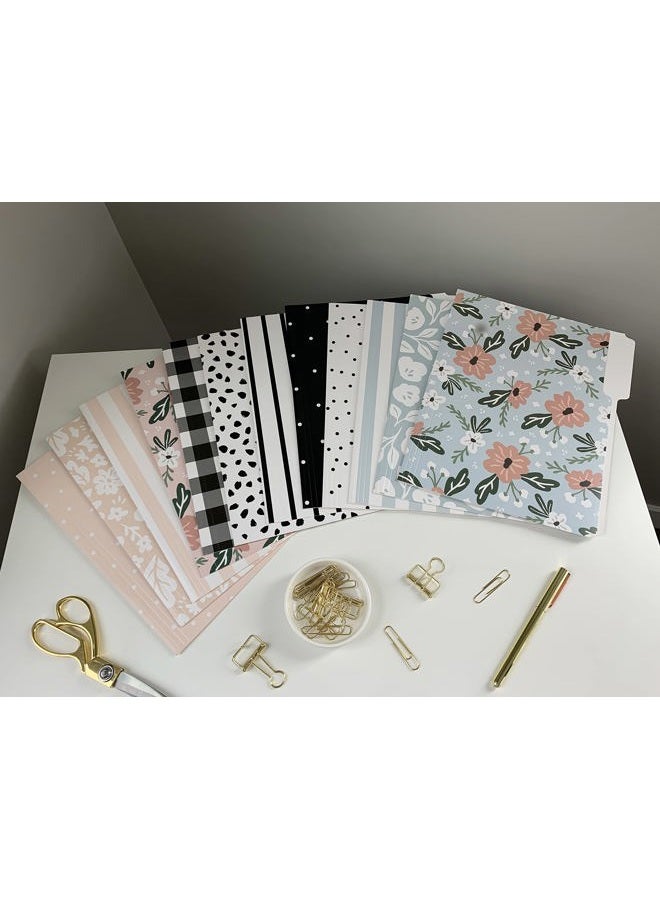 Carousel Greetings Decorative File Folders, Set of 24-3 Tab Cute File Folders Letter Size Colored File Folders Boho Manilla Folders 8.5 x 11 – Pretty File Folders Home Office Supplies (Harmony) - Image 2