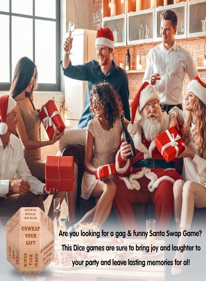 NUBARKO Santa Swap Gift Exchange Game Dice Exchange Gifts Family Gag Gifts for Christmas Party Christmas Party Stocking Stuffers for Women Men Funny White Elephant Gifts for Adults Women Exchange Dice Game - Image 4