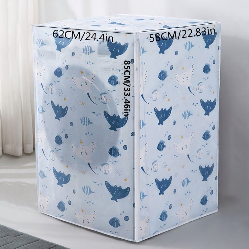 Printed Thickened Sun Protection Washing Machine Cover Drum Type Fun Cat For Household Use - Image 2